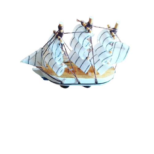 Antique decorative showpiece wooden sailing ship for office decoration. 