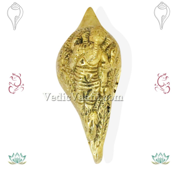 Small Ganesh Shankh in Brass