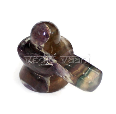 Shivling in Natural Fluorite Gemstone - 40 gms