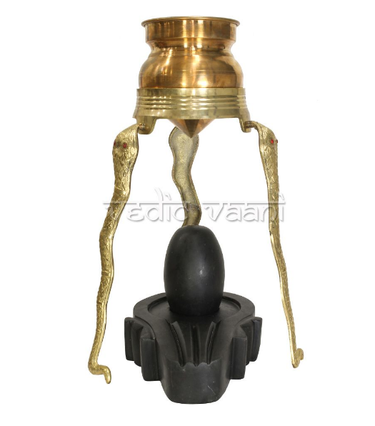 Black Narmada Shivling with Abhishekham Set